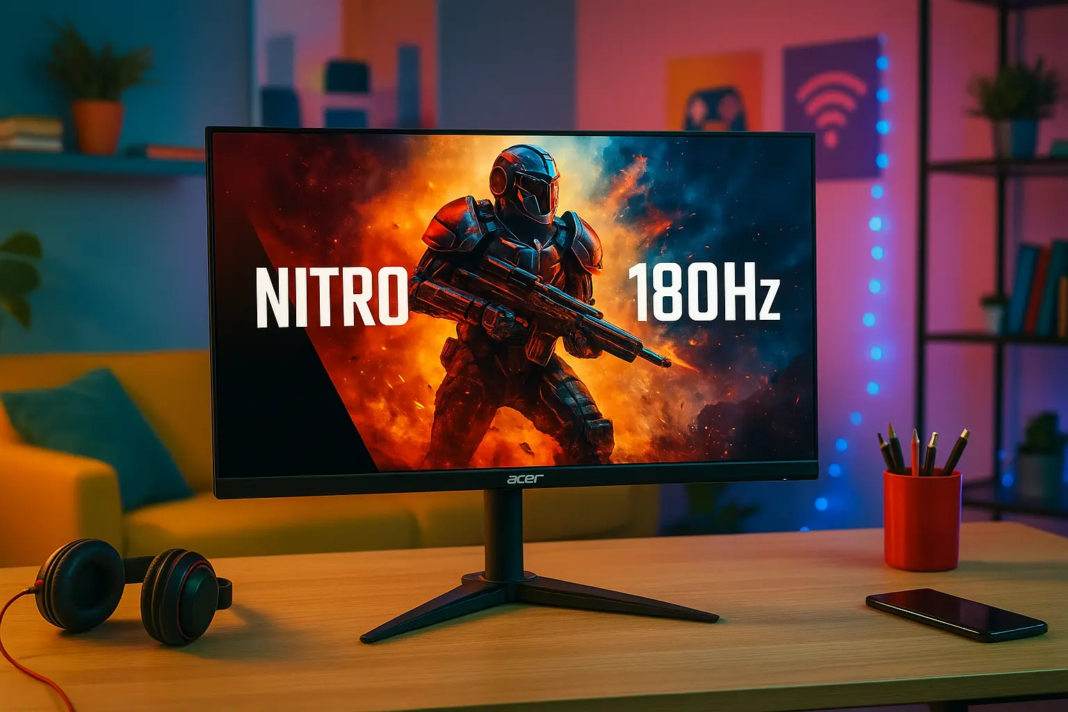 Garantia estendida: 6 Acer Nitro monitor 180Hz com suporte VIP