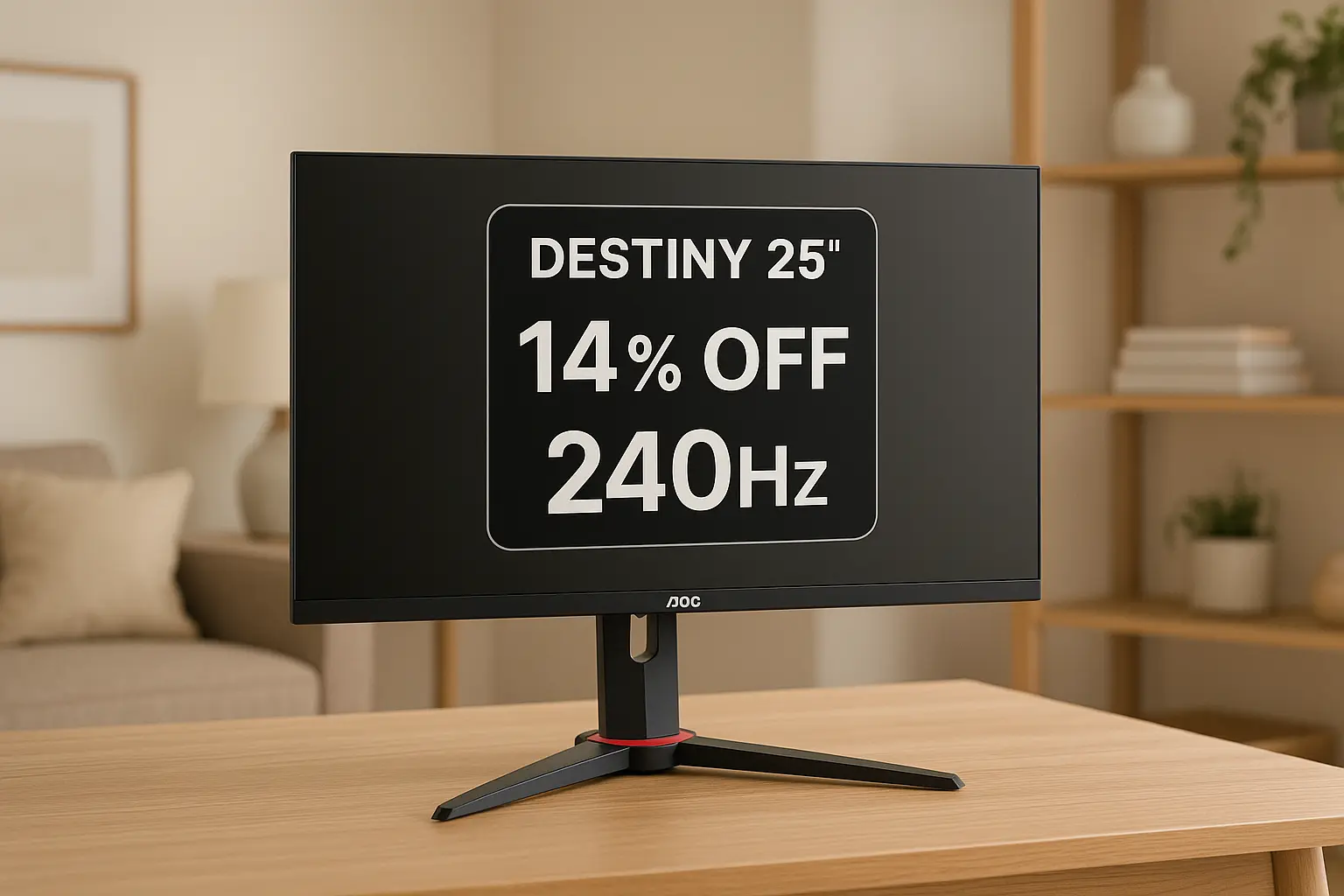 Monitor Gamer AOC DESTINY 25" com 14% OFF e 240Hz na Amazon