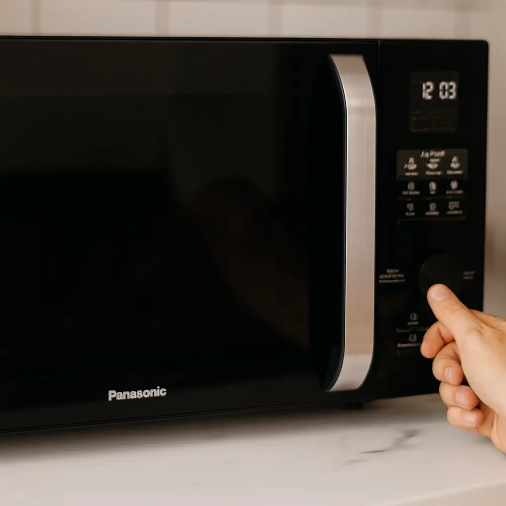 Detalhe real Panasonic Micro-ondas Air Fryer 30L
