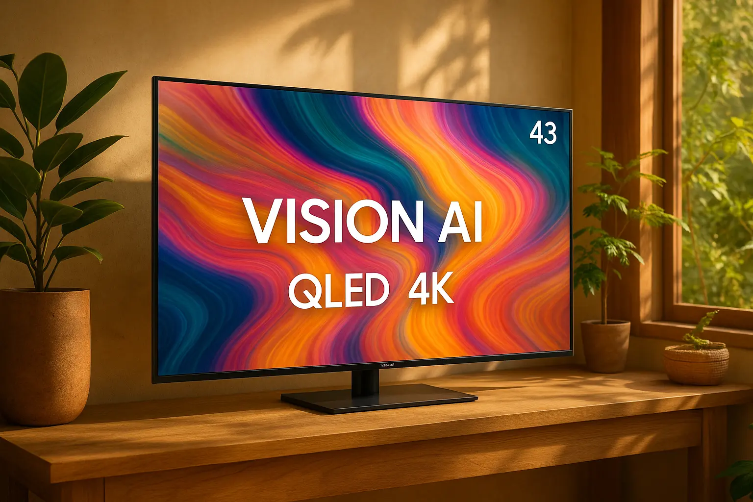 Samsung Vision AI TV 43" QLED 4K com 13% OFF em 10x na Amazon; ver cores