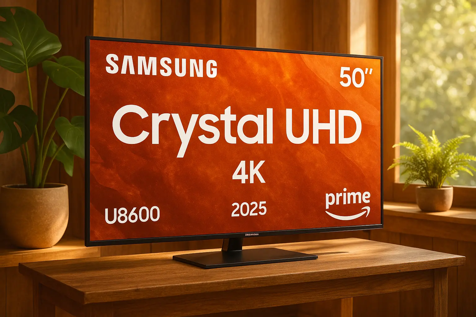 Samsung Smart TV 50" Crystal UHD 4K U8600F 2025 com 10% OFF e entrega rápida Prime na Amazon