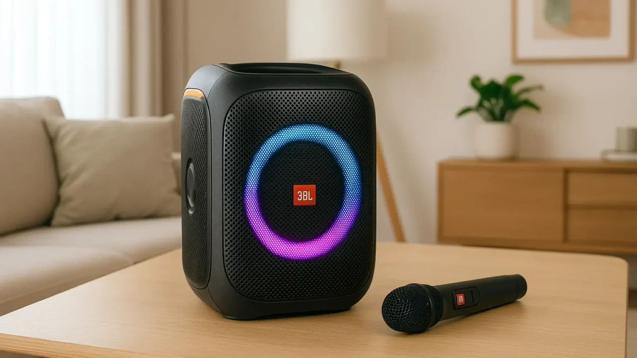 Bateria que dura: 6 JBL PartyBox Encore com microfone para um dia inteiro