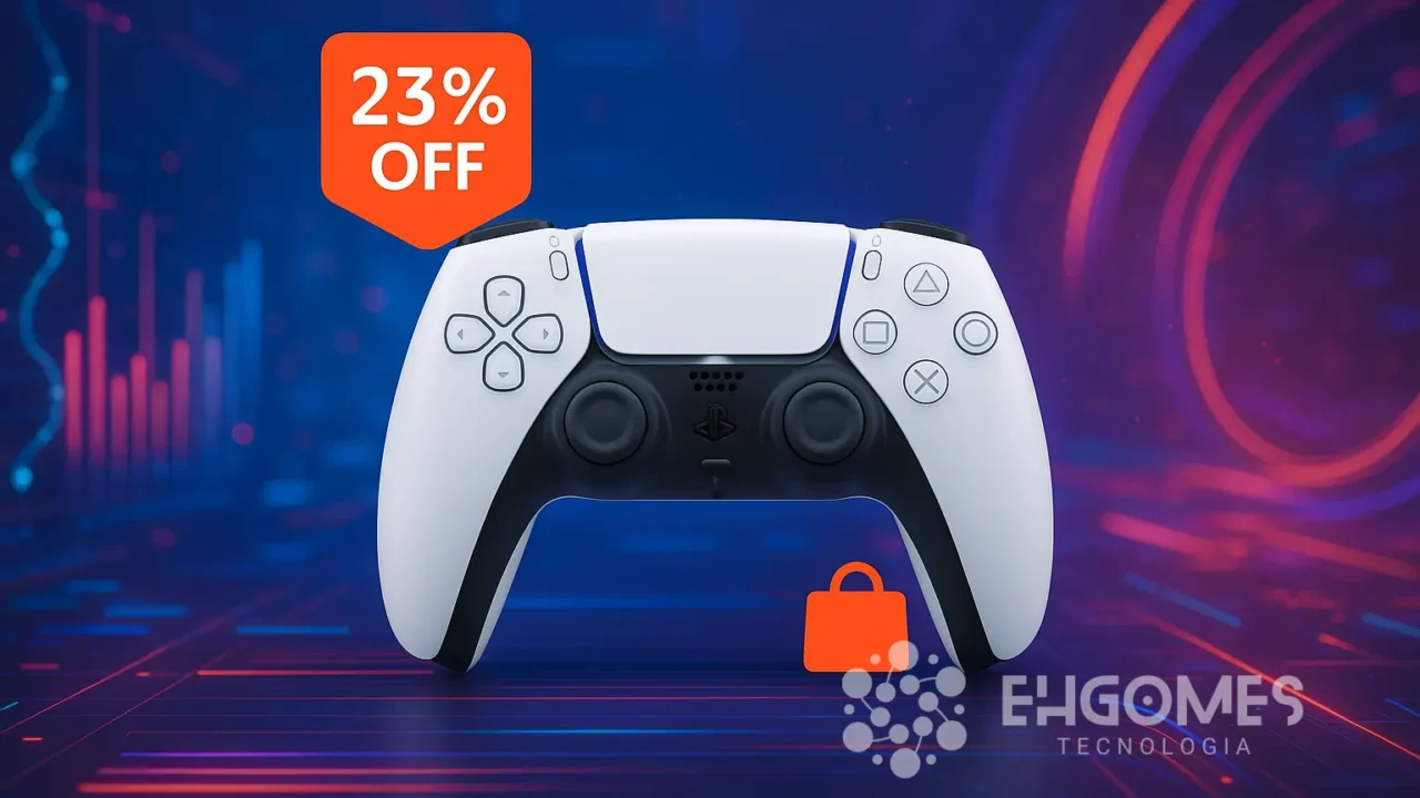 Controle DualSense com 23% OFF e retirada rápida na Amazon