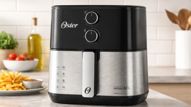 Oster OFRT520 preta entra em oferta e entrega crocância sem fumaça