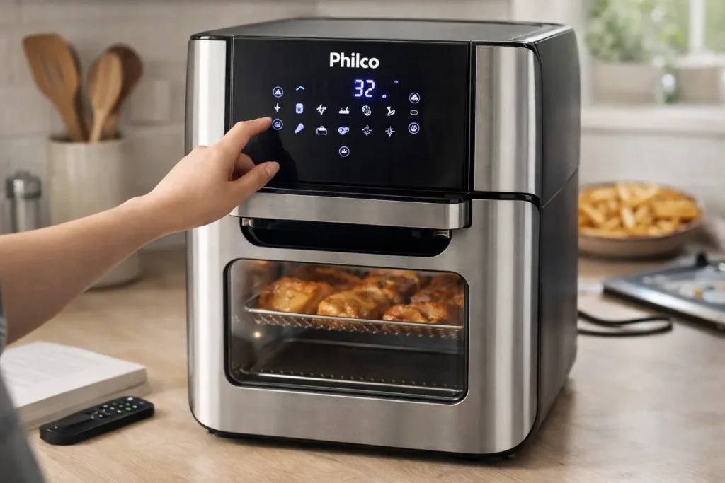Air fryer forno 12L 5 opções para assar e fritar sem óleo em 2026