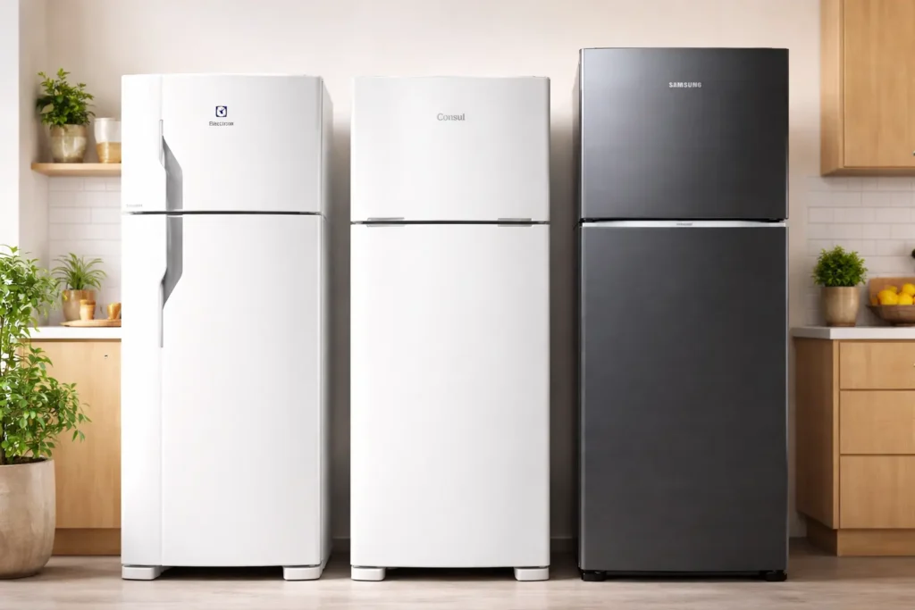 Compare geladeiras duplex 260 a 391 litros: Frost Free, Cycle Defrost, Inverter e SmartThings. Escolha a que dá mais espaço e praticidade no dia a dia.