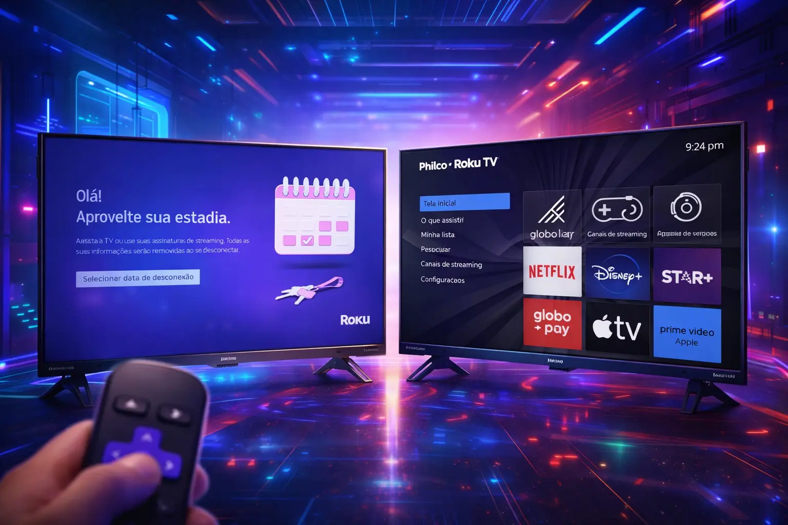 Smart TV 32” Philco PTV32K34RKGB Roku TV Led Dolby Audio