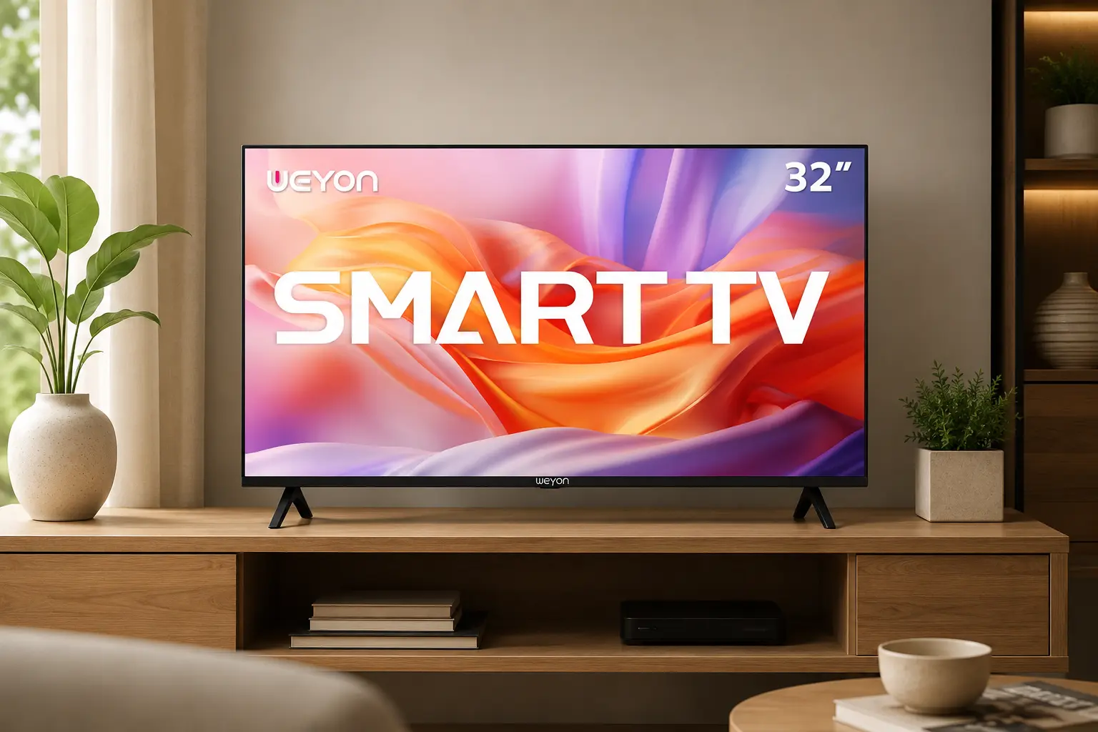 WEYON 32WDSNBX: Smart TV 32” HD para sala compacta