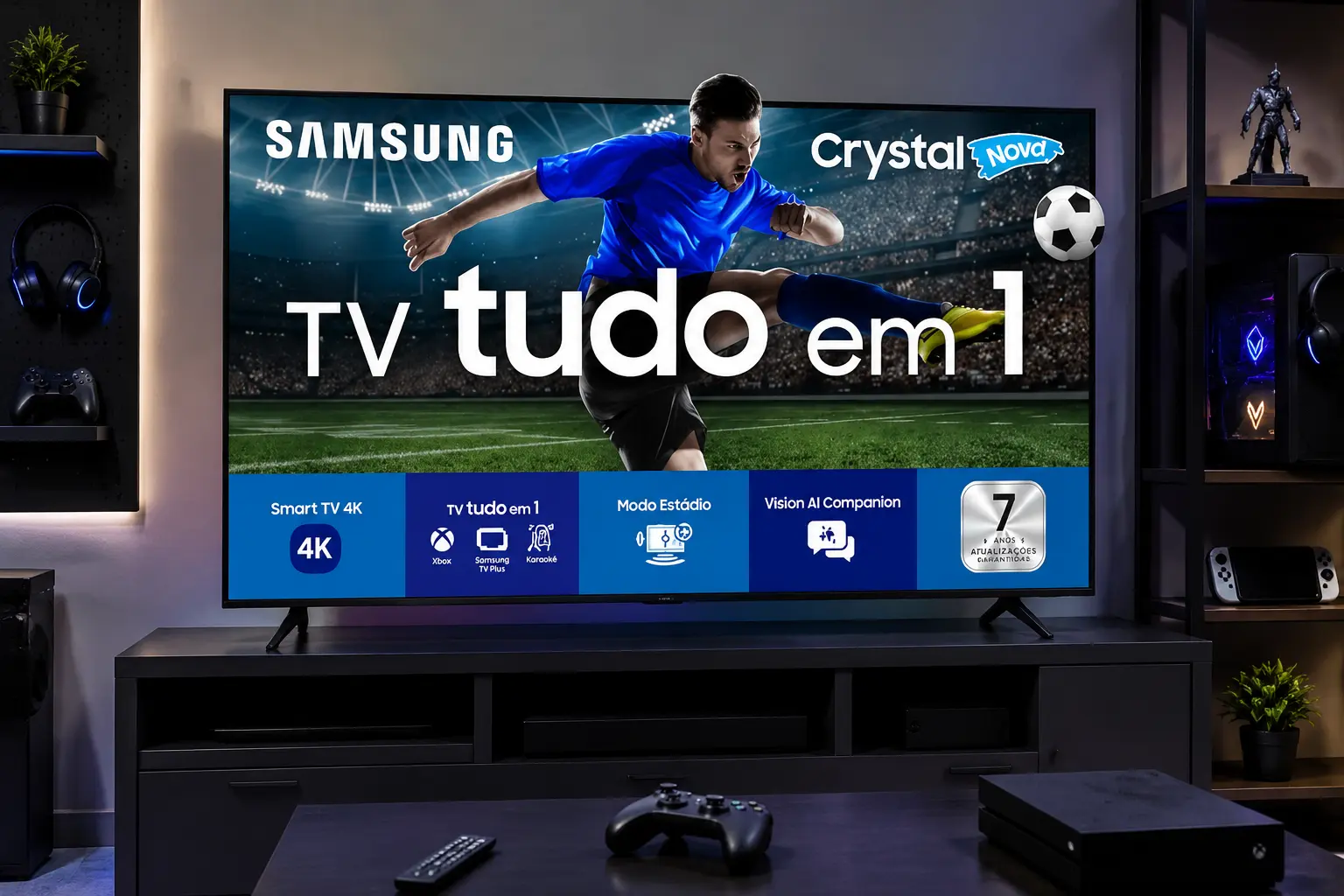 Samsung Smart TV 75" Crystal UHD 4K U8100F: faz sentido para jogos e streaming?