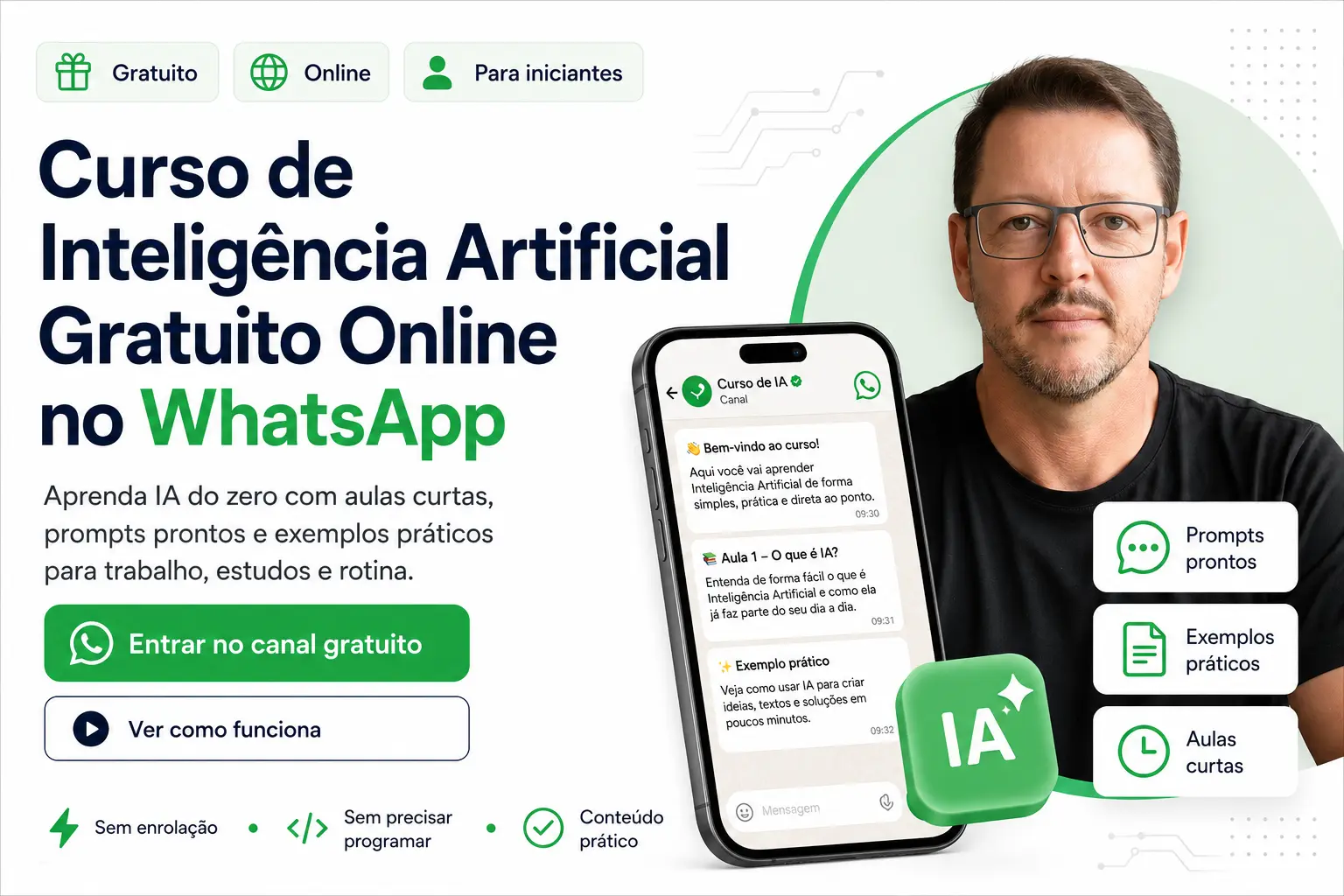 Curso de inteligência artificial online Gratuito no WhatsApp