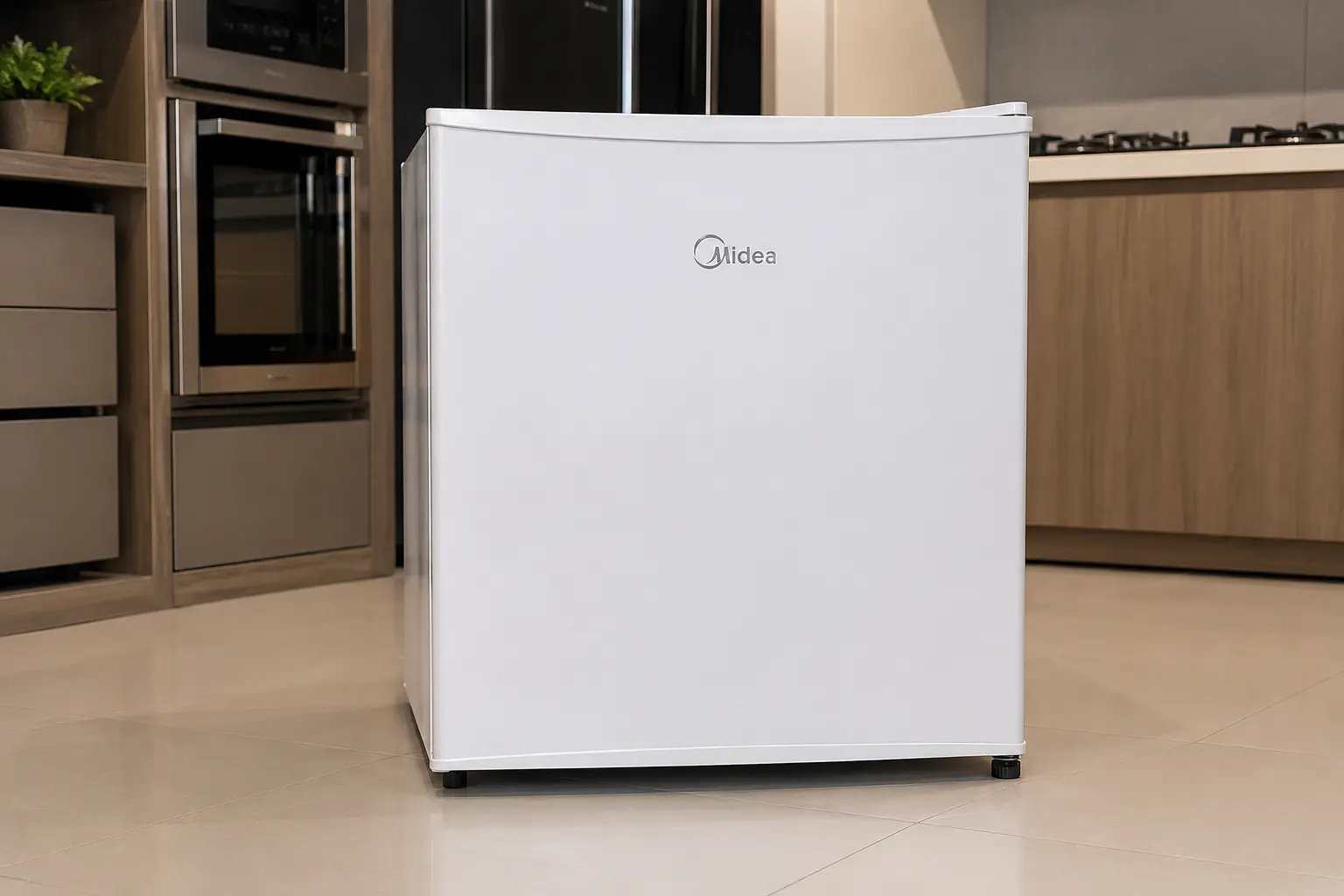 Frigobar Midea 45L atende espaços pequenos, não grandes estoques