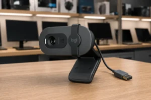 Logitech Brio 100 atende reuniões, mas não substitui uma webcam avançada
