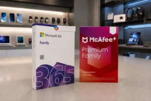 Microsoft 365 Family com McAfee é para famílias com vários dispositivos