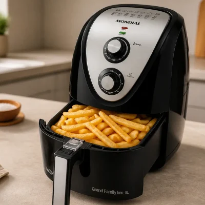 Mondial Fritadeira Sem Óleo Grand Family Inox 5L: bom para quem busca praticidade na cozinha