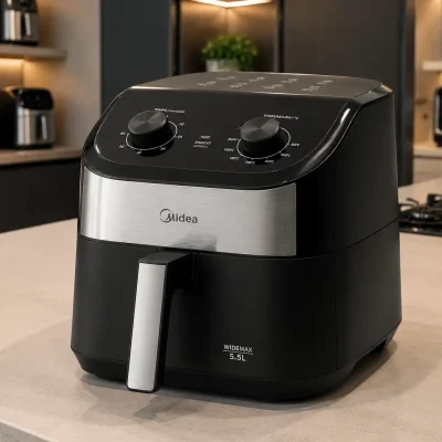 Midea Air Fryer 5,5L: serve para porções grandes sem ocupar muito espaço