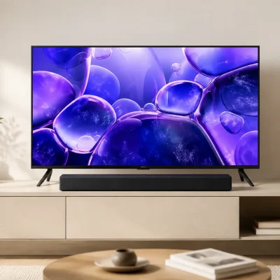 Samsung Smart TV 50” Crystal UHD 4K U8100F 2025 + Soundbar HW-B400F/ZD: para sala ou home theater?